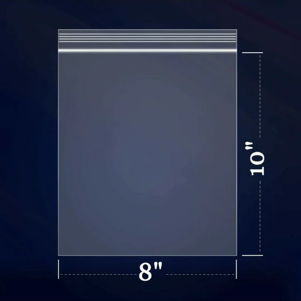 Zip-top Seal Resealable 8x10 bags